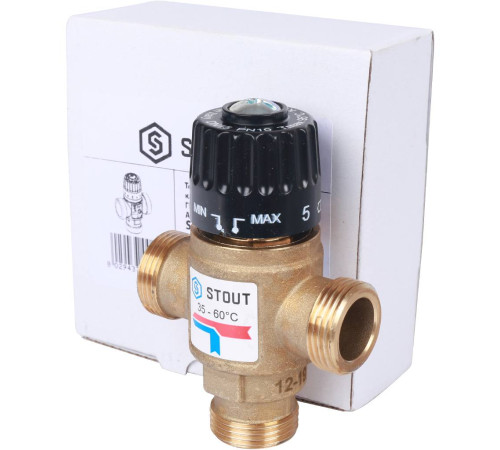 Клапан термостатический смесительный STOUT 3/4 ВР 35-60 °C Kvs 1.6 SVM-0120-166020