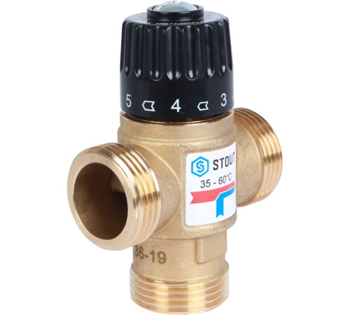 Клапан термостатический смесительный STOUT 1 ВР 35-60 °C Kvs 1.6 SVM-0120-166025