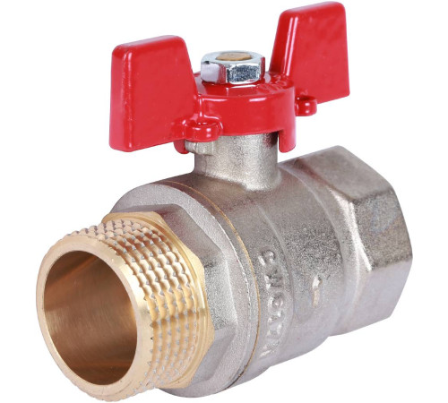 Кран шаровой ROMMER 1 ВР/НР ручка бабочка RBV-0004-0210225
