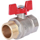 Кран шаровой ROMMER 1 ВР/НР ручка бабочка RBV-0004-0210225