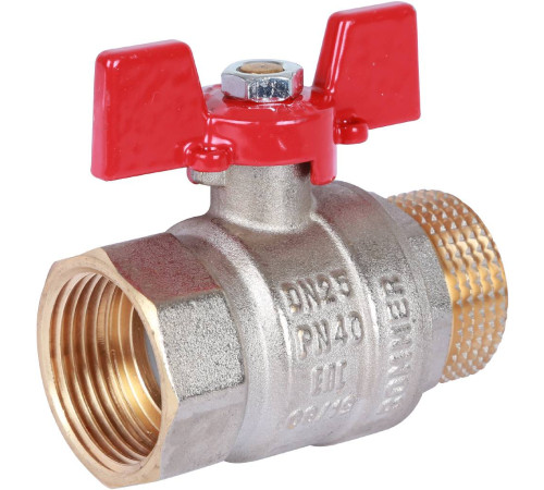 Кран шаровой ROMMER 1 ВР/НР ручка бабочка RBV-0004-0210225