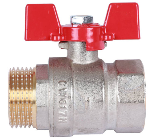 Кран шаровой ROMMER 1 ВР/НР ручка бабочка RBV-0004-0210225