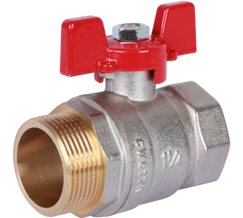 Кран шаровой ROMMER 1 1/4 ВР/НР ручка бабочка RBV-0004-0210232