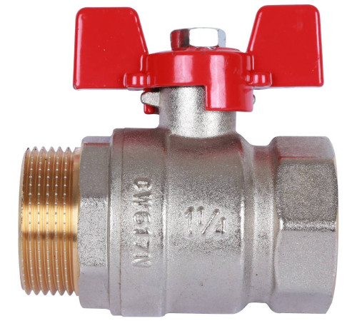 Кран шаровой ROMMER 1 1/4 ВР/НР ручка бабочка RBV-0004-0210232