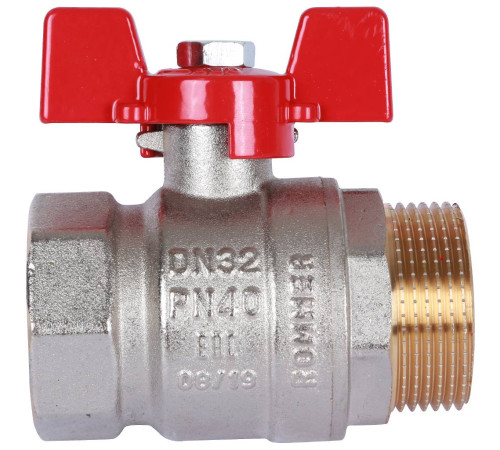 Кран шаровой ROMMER 1 1/4 ВР/НР ручка бабочка RBV-0004-0210232