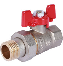 Кран шаровой ROMMER с американкой ВР/НР ручка бабочка 1/2 RBV-0005-0510215
