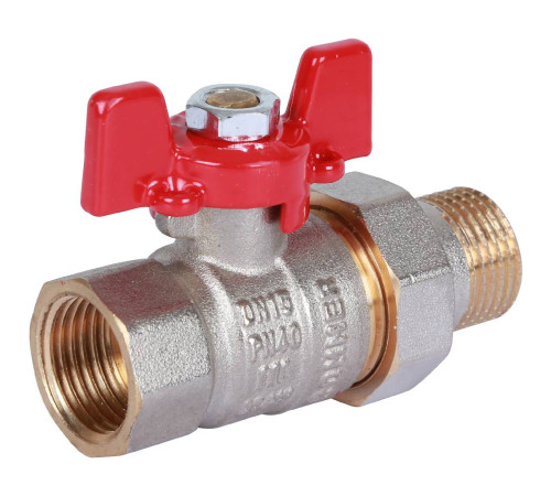Кран шаровой ROMMER с американкой ВР/НР ручка бабочка 1/2 RBV-0005-0510215