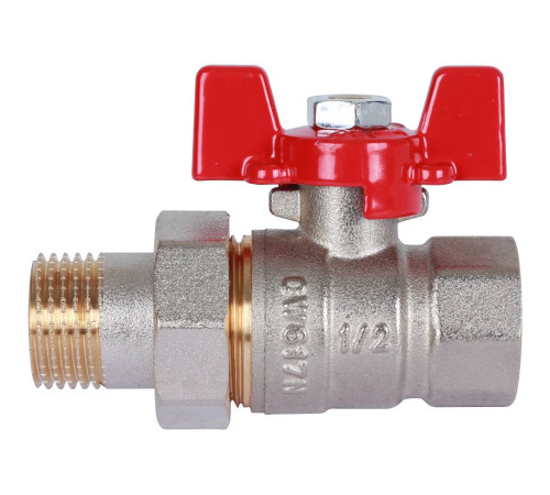 Кран шаровой ROMMER с американкой ВР/НР ручка бабочка 1/2 RBV-0005-0510215