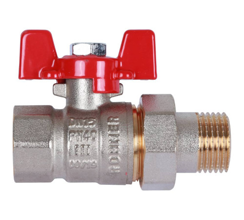Кран шаровой ROMMER с американкой ВР/НР ручка бабочка 1/2 RBV-0005-0510215