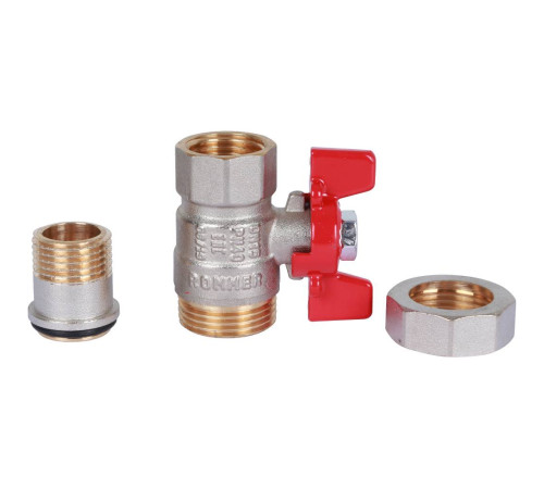 Кран шаровой ROMMER с американкой ВР/НР ручка бабочка 1/2 RBV-0005-0510215