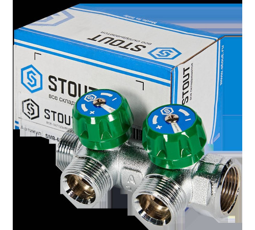 Коллектор регулирующий STOUT 3/4 2 отвода 3/4 EK SMB-6850-343402