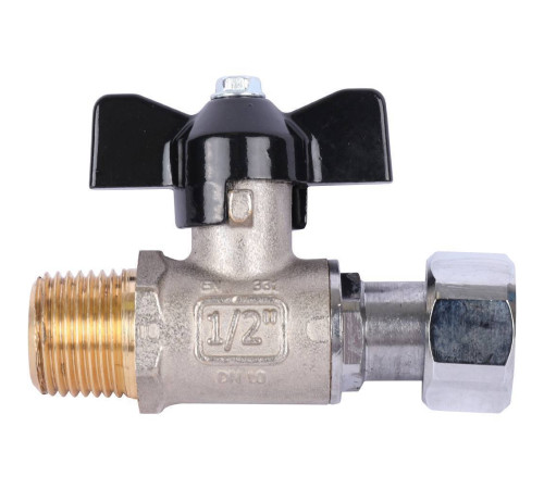 Кран шаровой STOUT 1/2x1/2 НР-накидная гайка бабочка SVB-1009-000015