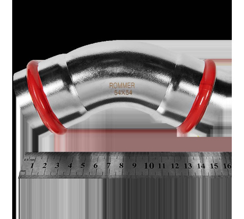 Угольник 45° ROMMER нержавеющая сталь пресс 54 мм RSS-0005-000054