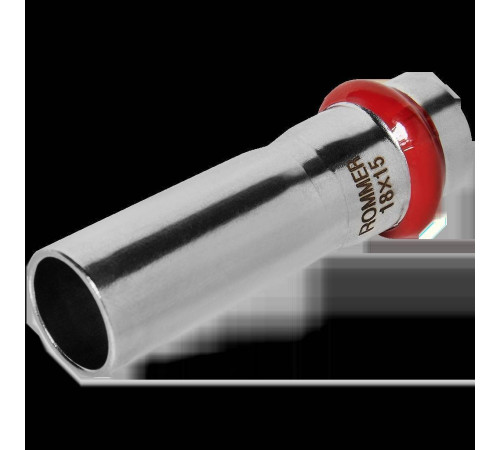 Муфта переходная ниппель-раструб ROMMER из нержавеющей стали пресс 18х15 мм RSS-0020-001815