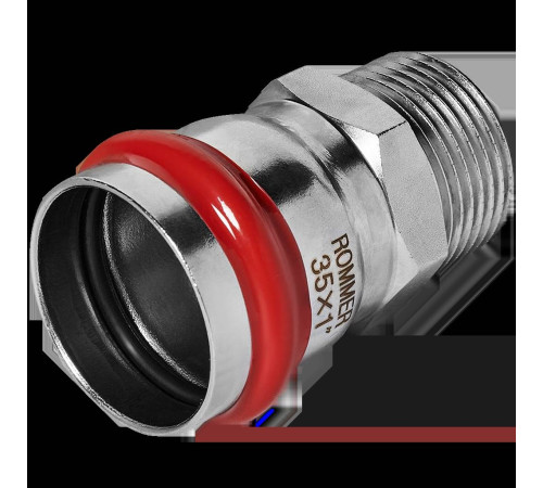 Переходник прессовый ROMMER нержавеющая сталь 35х1 НР RSS-0021-000351