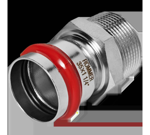 Переходник прессовый ROMMER нержавеющая сталь 35х1 1/4 НР RSS-0021-035114