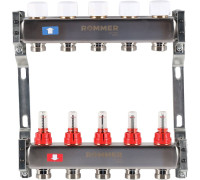 Коллекторная группа из нержавеющей стали с расходомерами ROMMER 5 выходов RMS-1200-000005