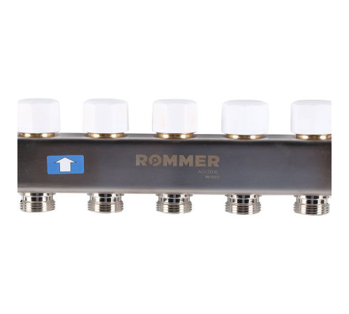 Коллекторная группа из нержавеющей стали с расходомерами ROMMER 5 выходов RMS-1200-000005