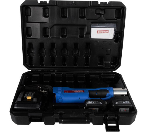 Набор аккумуляторного пресс-инструмента ROMMER 2 аккумулятора 4.0 Ач кейс RPT-0001-012108