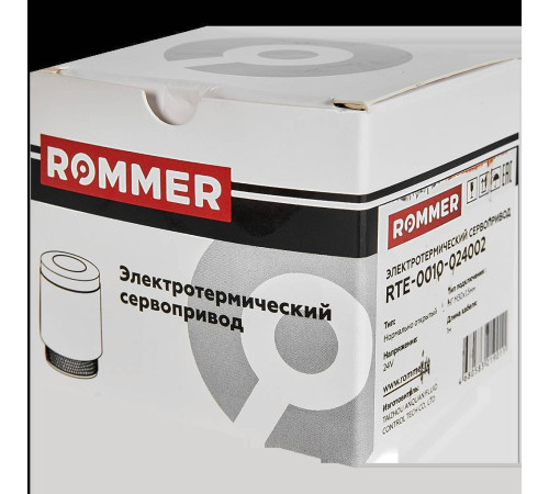 Сервопривод электротермический ROMMER RTE-0010 нормально открытый 24 В RTE-0010-024002