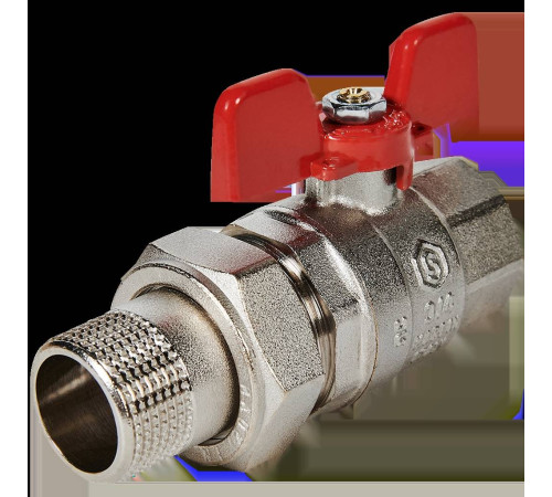 Кран шаровой полнопроходной с американкой STOUT SVB-1007 3/4 ВР/НР ручка бабочка EPDM SVB-1007-200020