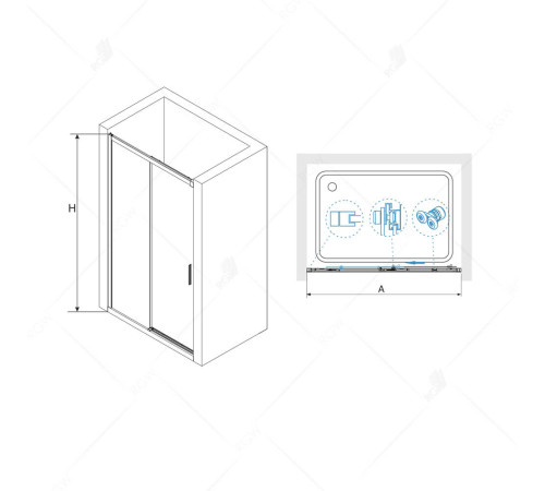 Душевая дверь RGW LE-12B 1400 мм черный 34121214-14