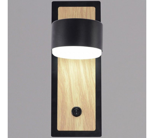 Бра 12540-0.2-01 BK+WOOD