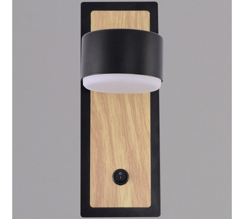Бра 12540-0.2-01 BK+WOOD