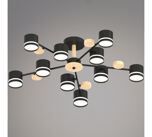 Люстра на штанге 68730-0.3-10 GX53 BK+WOOD