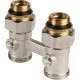 Блок шаровых кранов прямой REHAU RAUTITAN G 1/2 x G 3/4 никелированный 12407271001