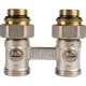 Блок шаровых кранов прямой REHAU RAUTITAN G 1/2 x G 3/4 никелированный 12407271001