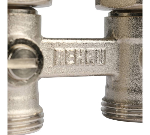 Блок шаровых кранов прямой REHAU RAUTITAN G 1/2 x G 3/4 никелированный 12407271001
