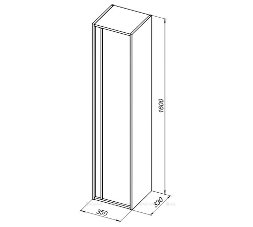 Шкаф-пенал Aquanet Lino 35 Дуб Веллингтон 00253914