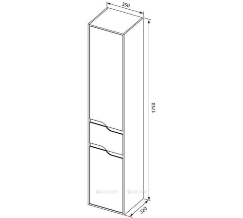 Пенал для ванной Aquanet Модена 35 L белый глянец 00218461