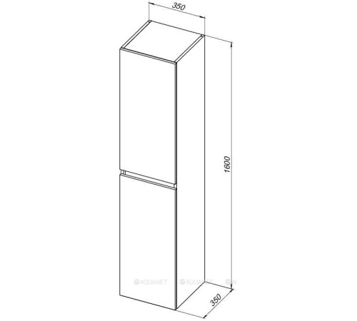 Шкаф-пенал Aquanet Вега 2.0 35 черный 00343973