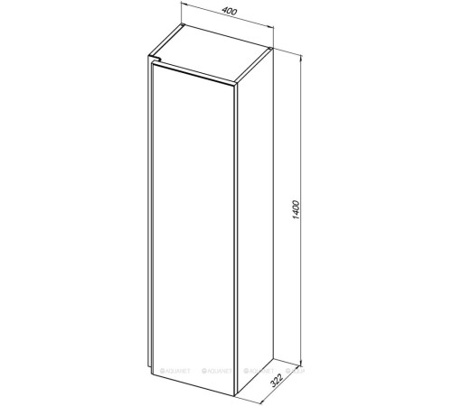 Шкаф-пенал De Aqua Ариетта NEW 40 R с зеркалом белый матовый 00265587