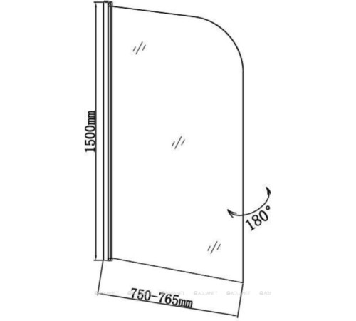Шторка для ванны Aquanet SG-750 150x75 см стекло 6 мм прозрачное SG-750