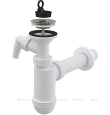 Сифон для умывальника AlcaPlast Ø40 мм со штуцером и решеткой DN63 A41P