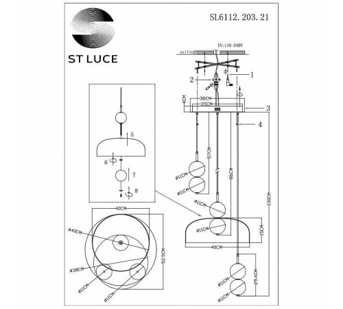 Подвесной светильник ST-Luce Ode SL6112.203.21
