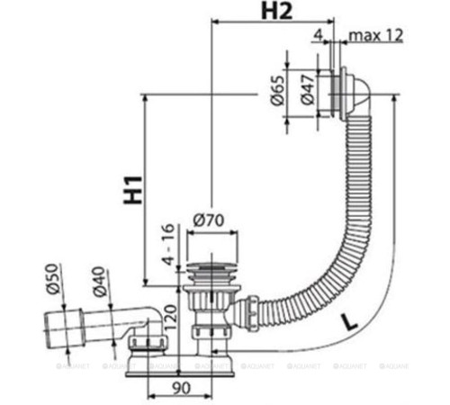 Сифон для ванны Alcaplast A505CRM Click-Clack хромированный A505CRM