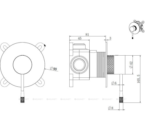 Смеситель для душа Allen Brau Priority 4.0 X1 встраиваемый 1 выход графит браш 5.31C12-MG