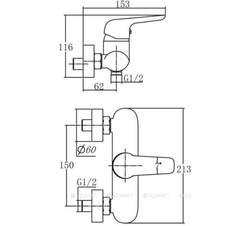 Смеситель для душа Aquanet Pragmatic хром AF430-30С