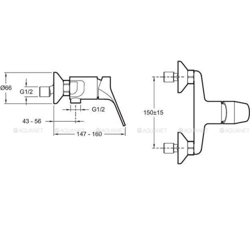 Смеситель для душа Jacob Delafon Brive настенный хром E75765-CP