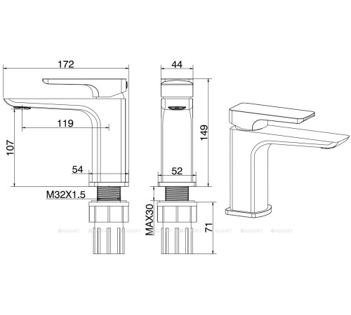 Смеситель для умывальника Allen Brau Infinity излив 121 мм черный матовый 5.21001-31