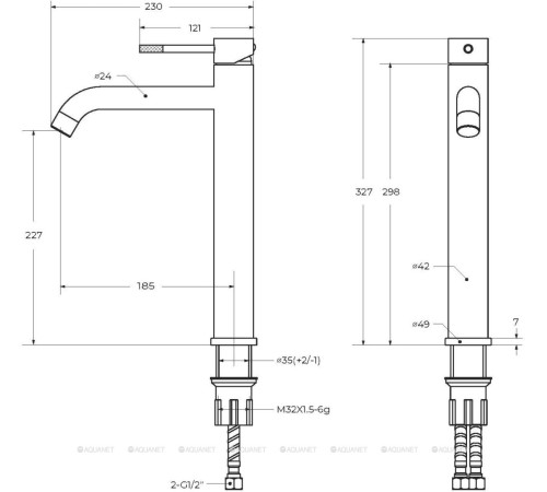 Смеситель для накладной раковины Cezares Relax без донного клапана черный матовый RELAX-LC1-NOP-W0