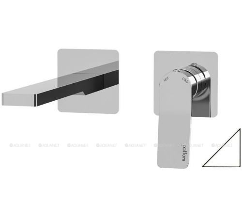 Смеситель для раковины встраиваемый Paffoni Tilt накладки 70x70 мм излив 200 мм черный матовый TI105BO70