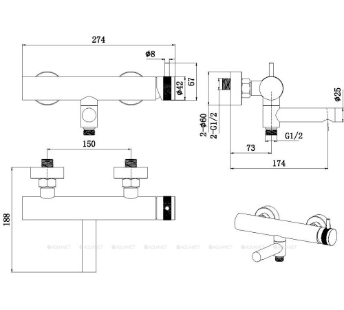 Смеситель для ванны Allen Brau Priority с поворотным изливом браш. никель 5.31B10-BN