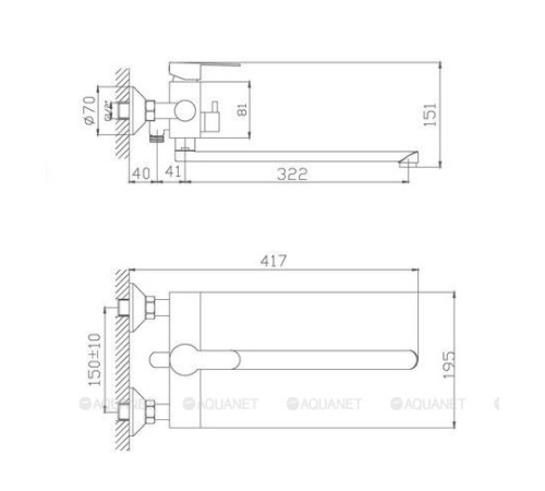 Смеситель для ванны с душем Haiba HB22801