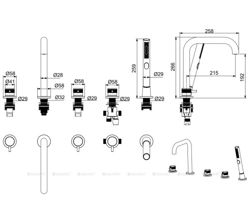 Смеситель на борт ванны Allen Brau Priority излив 190 мм черный матовый 5.31007-31
