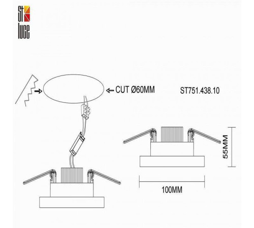 Встраиваемый светильник ST-Luce ST751 ST751.438.10
